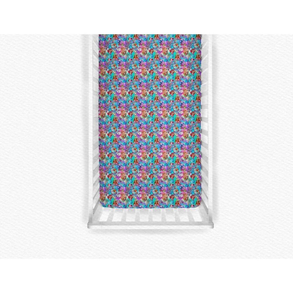 NEW CHARLIES PROJECT best friends bamboo crib sheet in multi